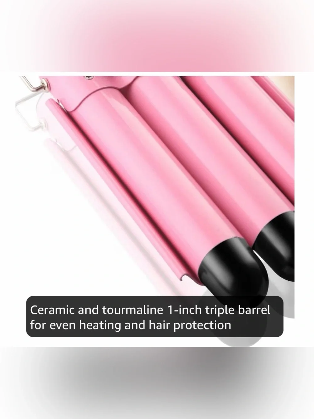 Pink Triple Barrel Hair Waver Ceramic Curling Iron